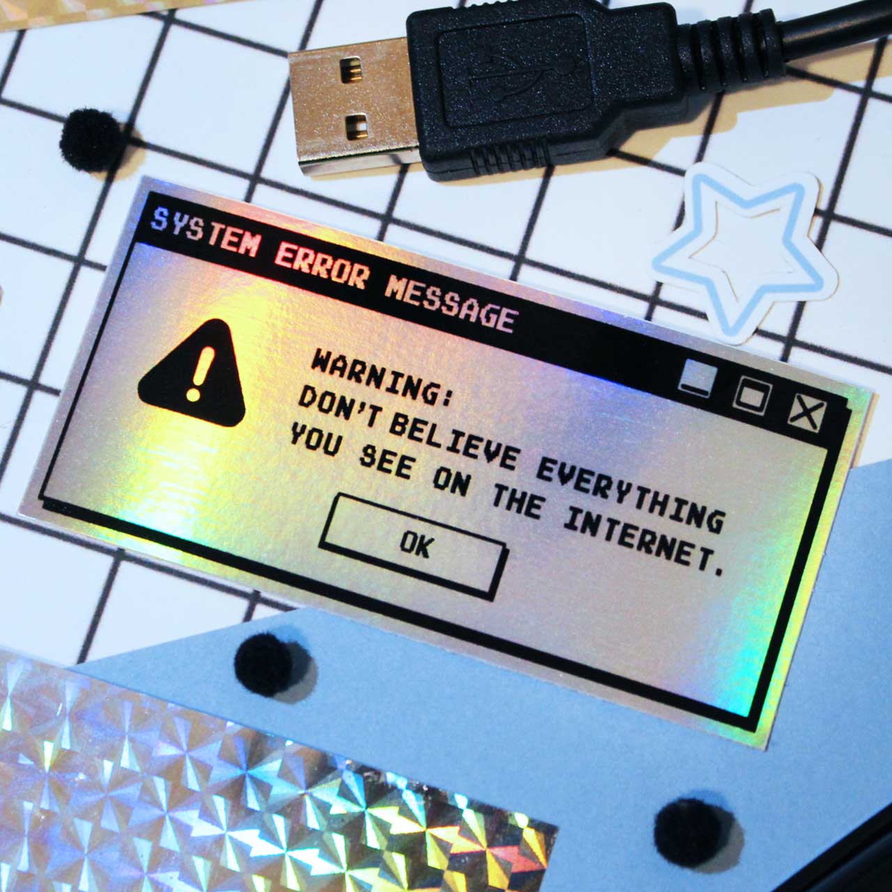 Computercore aesthetic waterproof pop up error window sticker
