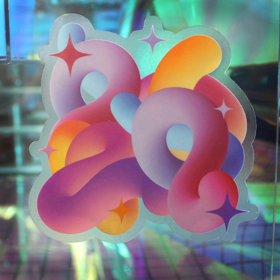 Clear Colorful Aesthetic Sticker