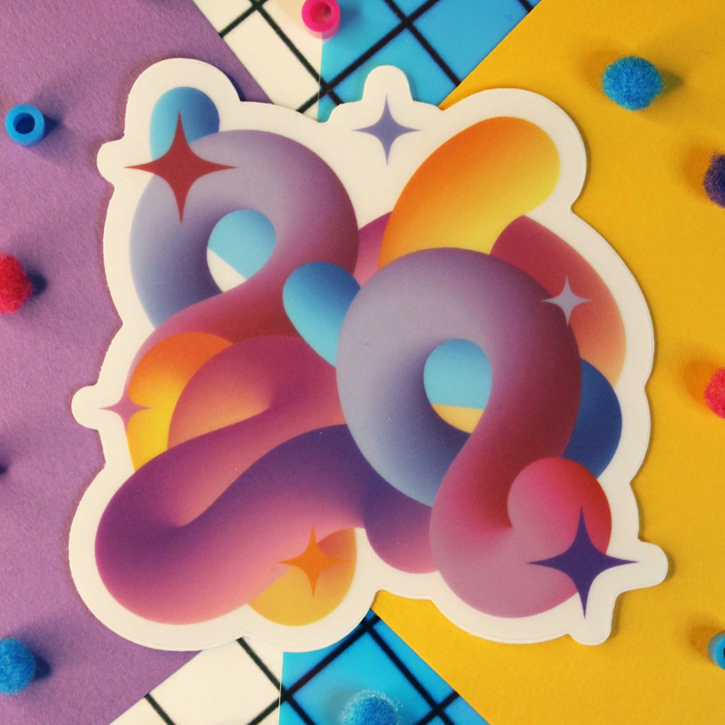 Clear Colorful Aesthetic Sticker