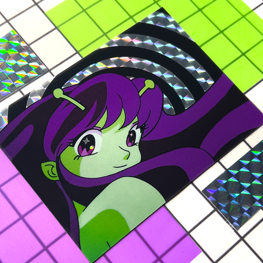 Alien Anime Girl Sticker