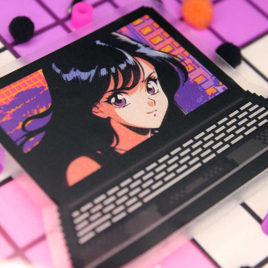 Anime Girl Pixel Art Sticker