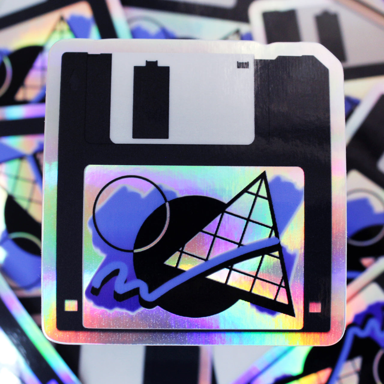 Y2K, 2000's aesthetic floppy disk holographic sticker