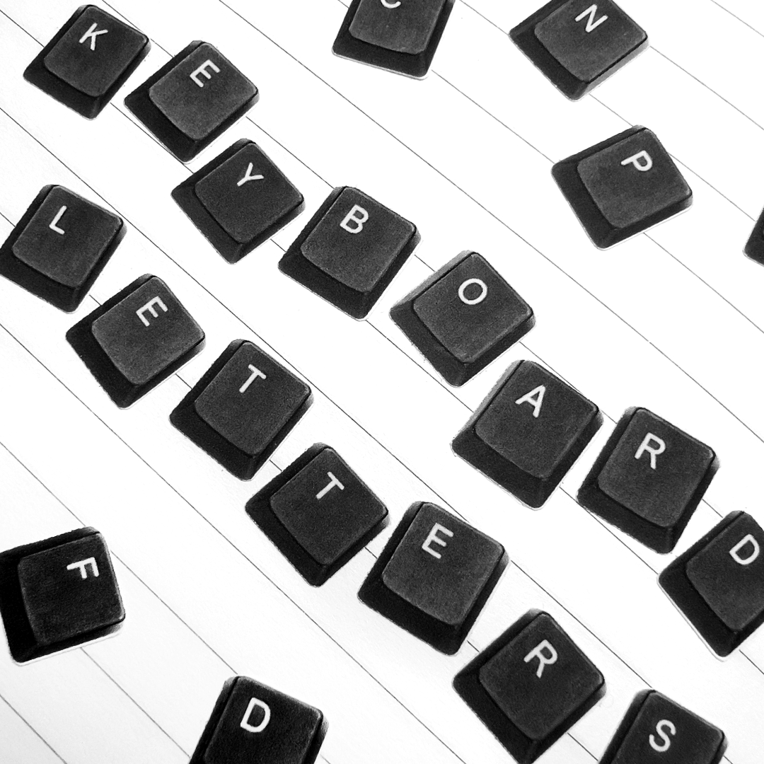 Keyboard Letter Sticker Sheet | Journaling Supplies | Planner Letter Stickers