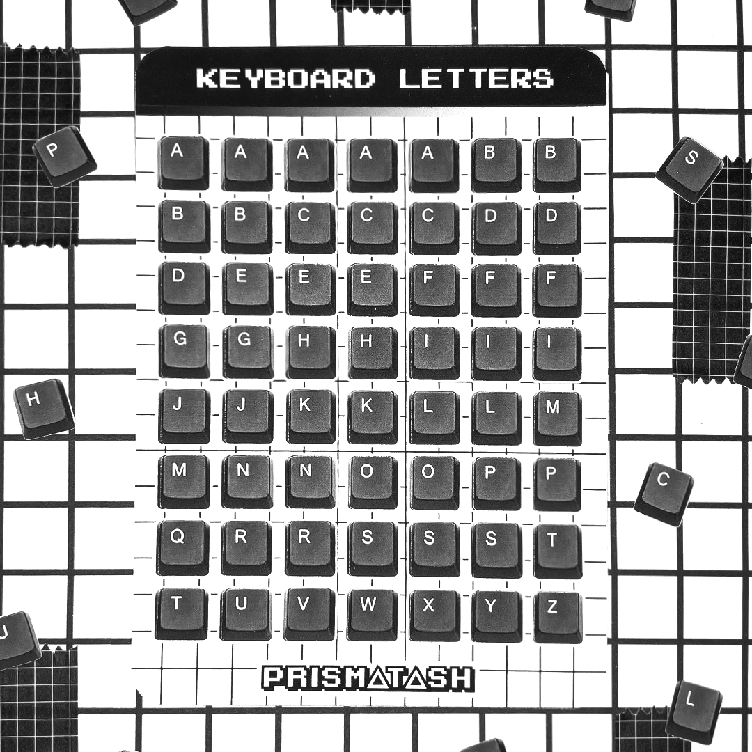 Keyboard Letter Sticker Sheet | Journaling Supplies | Planner Letter Stickers