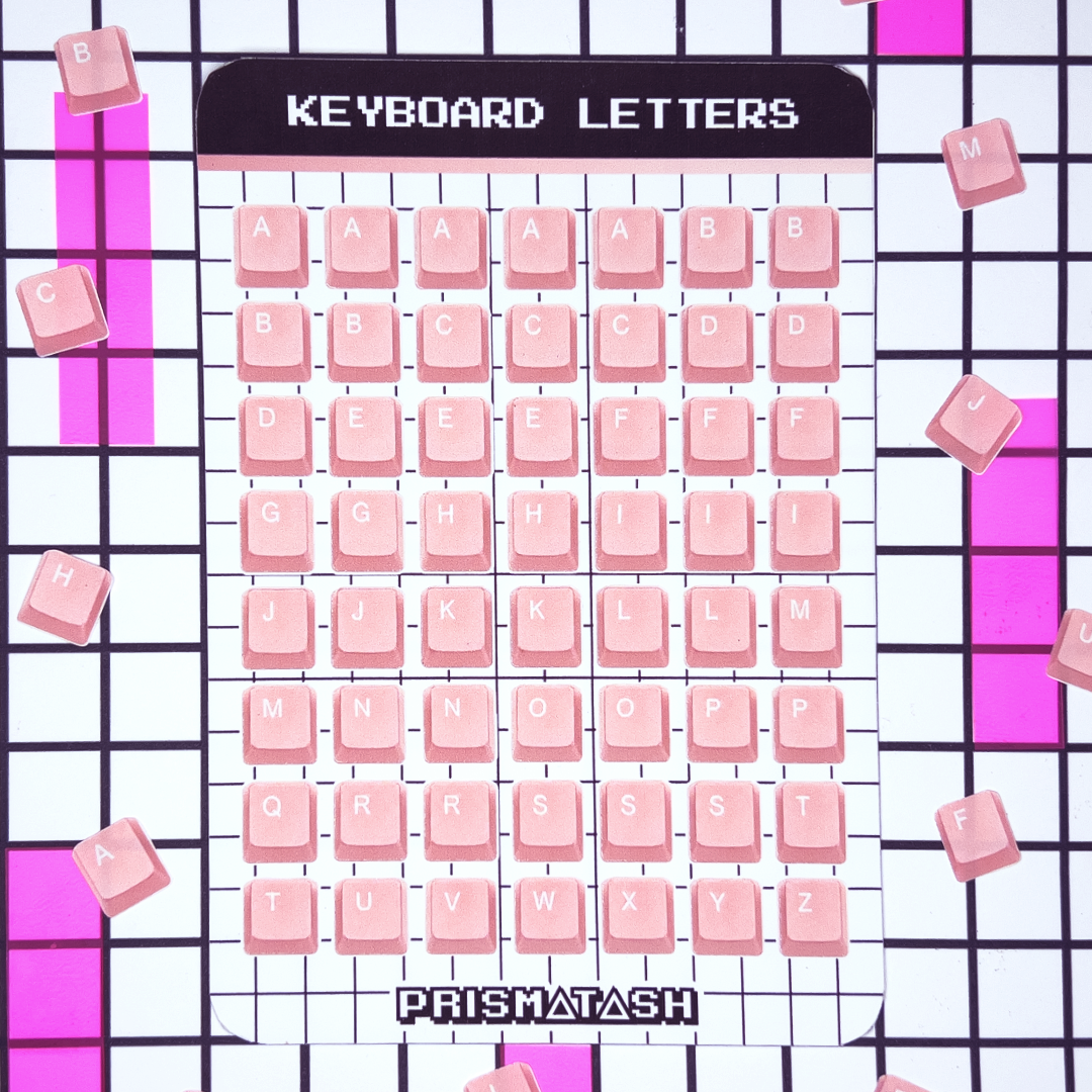 Keyboard Letter Sticker Sheet | Journaling Supplies | Planner Letter Stickers