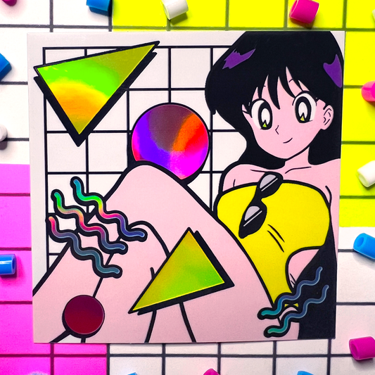 Vaporwave Aesthetic Retro Anime Girl Sticker