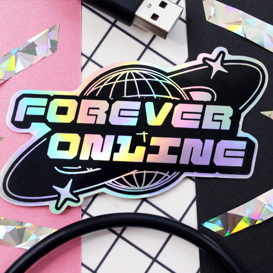 Holographic Y2K Aesthetic Forever Online Sticker