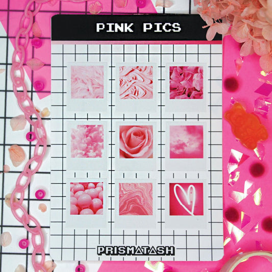 Pink Aesthetic Deco Picture Sticker Sheet