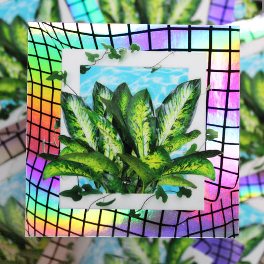 Holographic Pool Plant Sticker