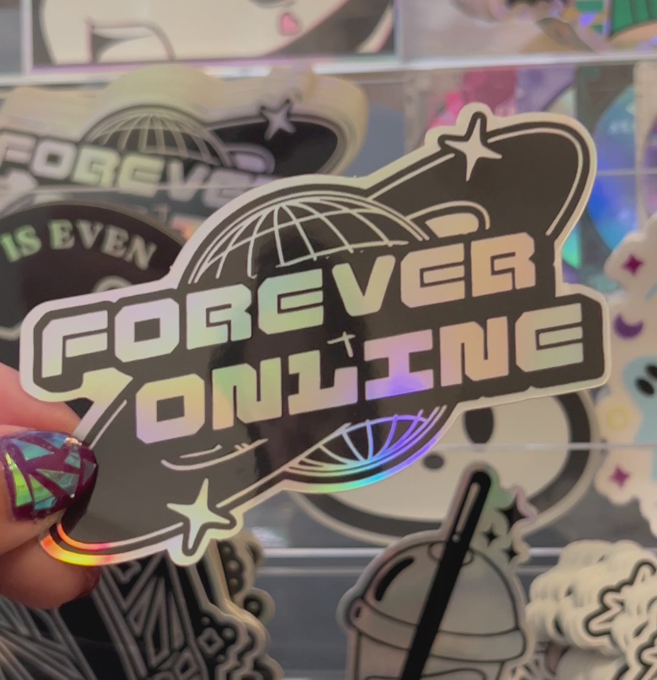 Holographic Y2K Aesthetic Forever Online Sticker – Prismatash