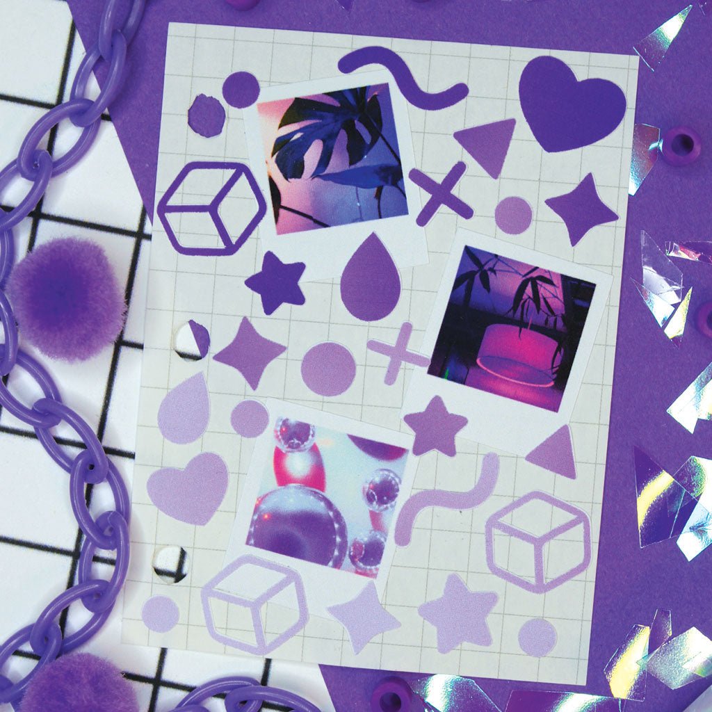 Purple Aesthetic Deco Picture Sticker Sheet