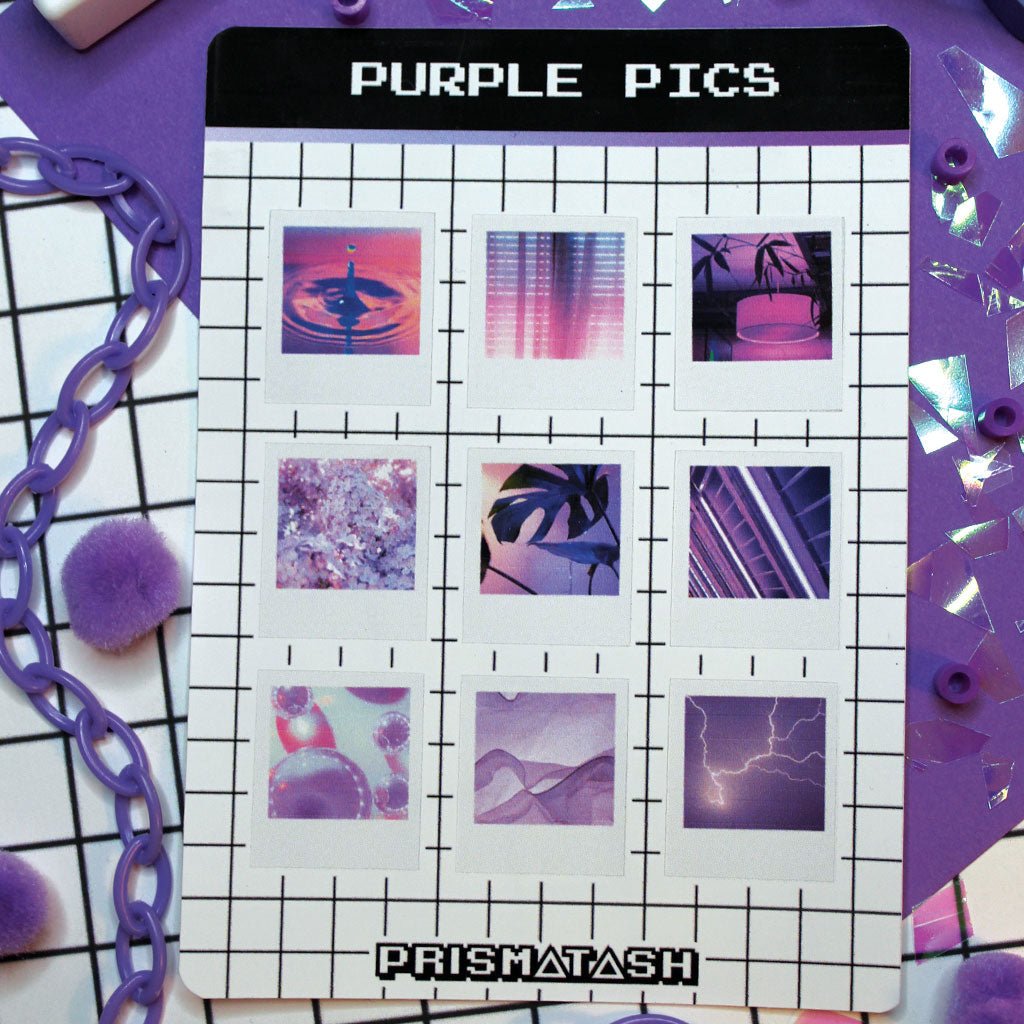 Purple Aesthetic Deco Picture Sticker Sheet