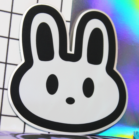 Cute white bunny sticker