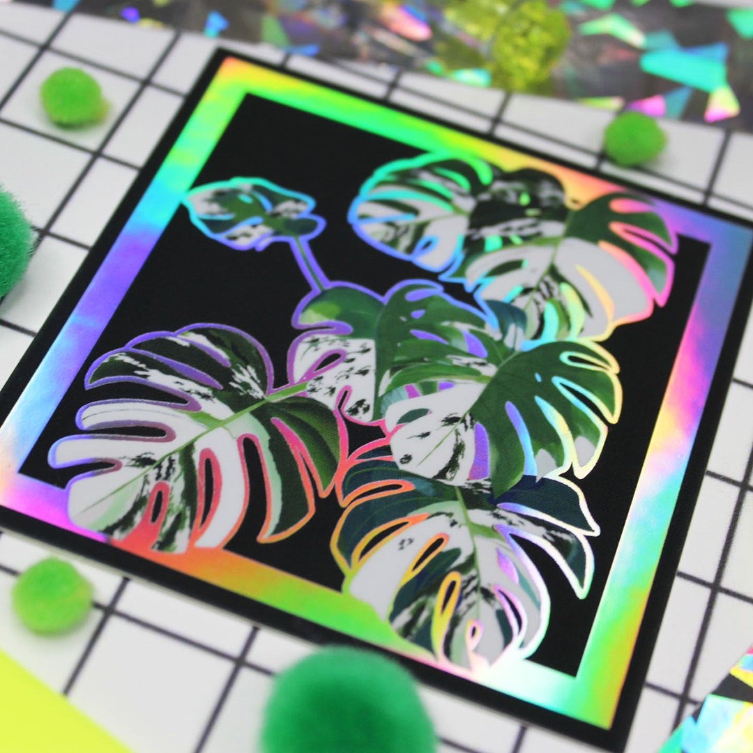 Holographic Aesthetic Monstera Sticker