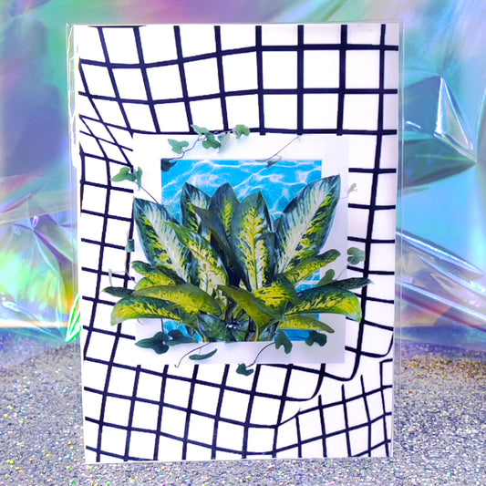Vaporwave Aesthetic Plant Mini Art Print